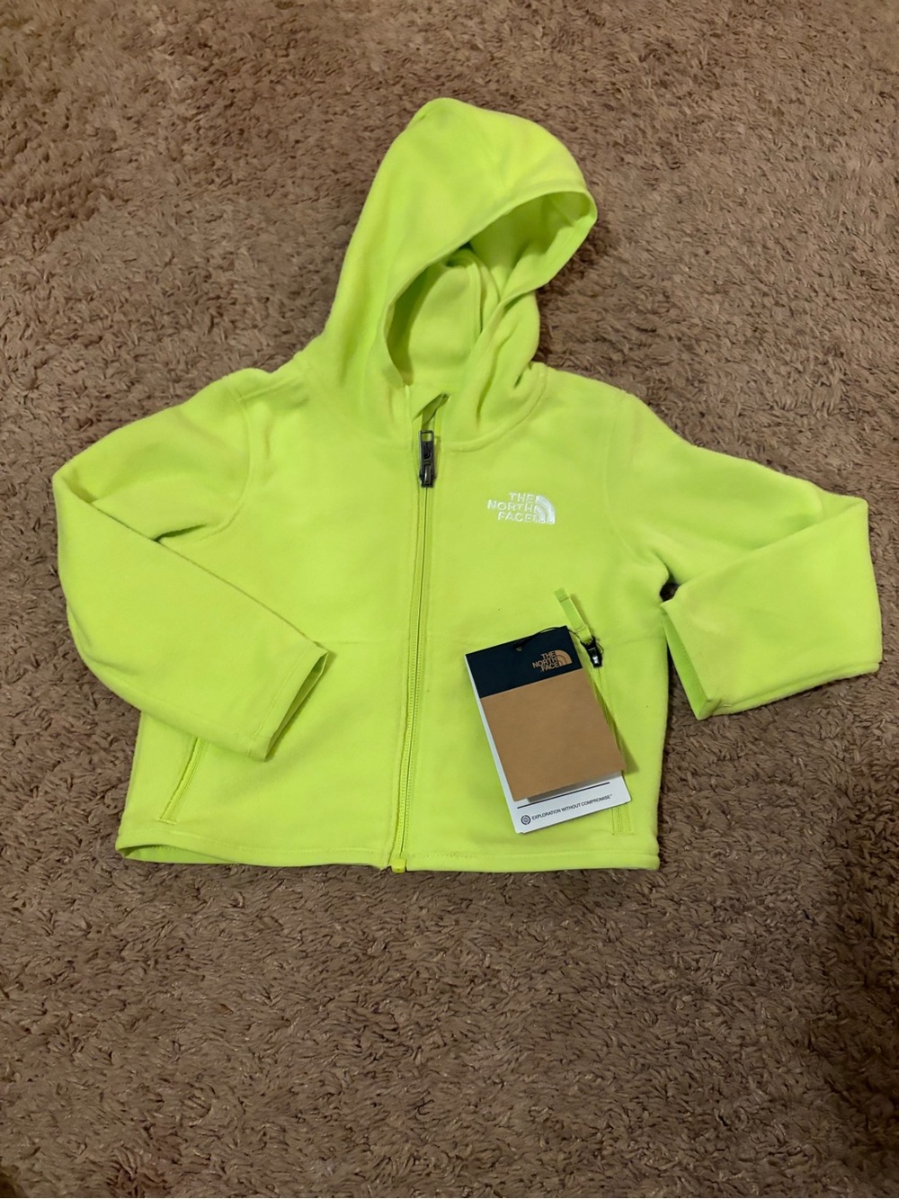 The North Face Kids Neon Yellow Fleece Zip Hoodie